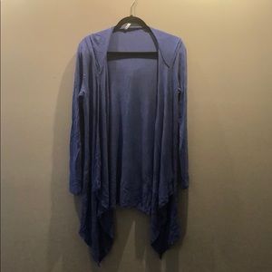 Blue hooded cardigan